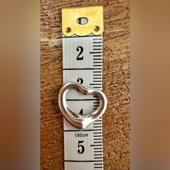 Tiffany & Co. Elsa Peretti Open Heart Pendant, Small Sterling Silver 16mm & Box - Picture 4 of 5